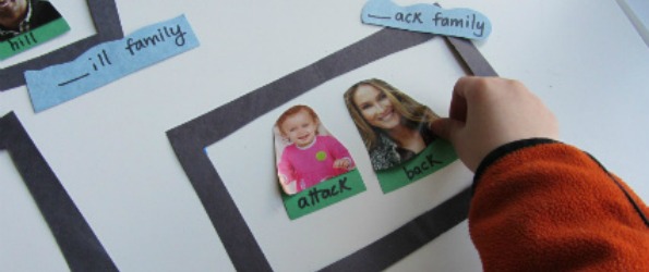 word-family-family-portrait-match 8 Ways To Work On Literacy At Home & Not Spend Money