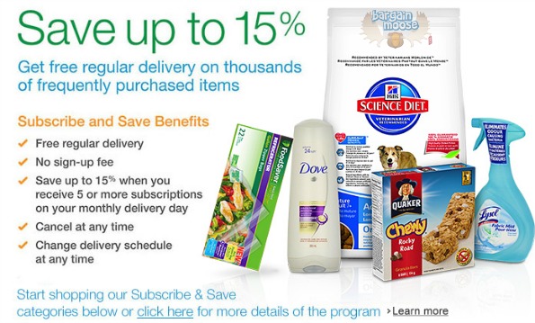 Amazon Canada: Subscribe & Save 15% Photo Amazon Canada: Subscribe & Save 15%