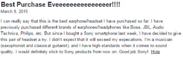 Sony Extra Bass Earbud Headphones With Mic Were $60 | Now $30 & Free Shipping @ Dell Canada
