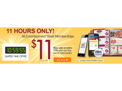 Entertainment Book Canada: Now $11 & Free Shipping!