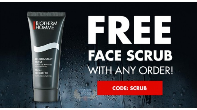 Biotherm Canada Homme Coupon: Free Face Scrub With Any Order