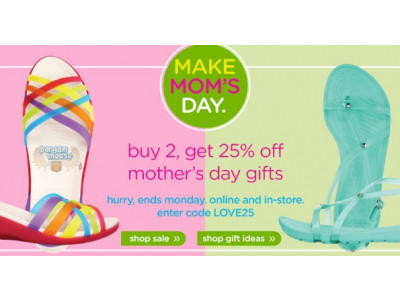 Crocs Canada Coupon: Buy 2 Get 25% Off 