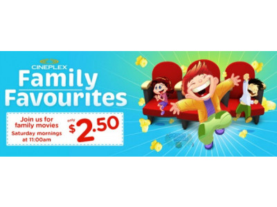 Cineplex Canada: $2.50 Family Favourites