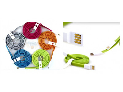 WagJag Canada: 73% Off Flat USB Cords for iPhone 4/4S or Samsung S3/S4