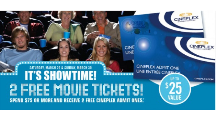 Shoppers Drug Mart: Spend $75 & Get 2 Free Cineplex Tickets (March 29th & 30th)