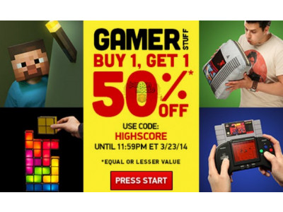 Think Geek Promo Code: BOGO 50% off Gamer Items