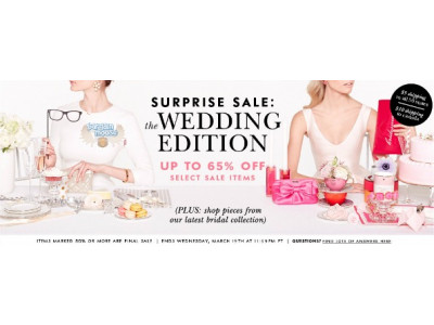Kate Spade: Surprise Bridal Sale With Up To 65% Off