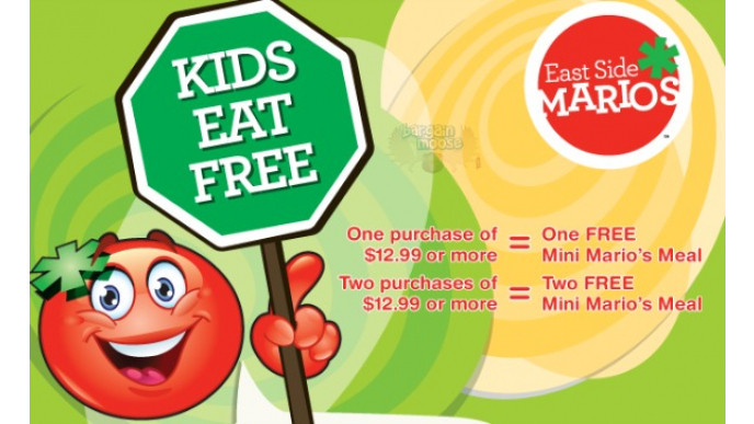 East Side Marios Kid's Eat Free for March Break