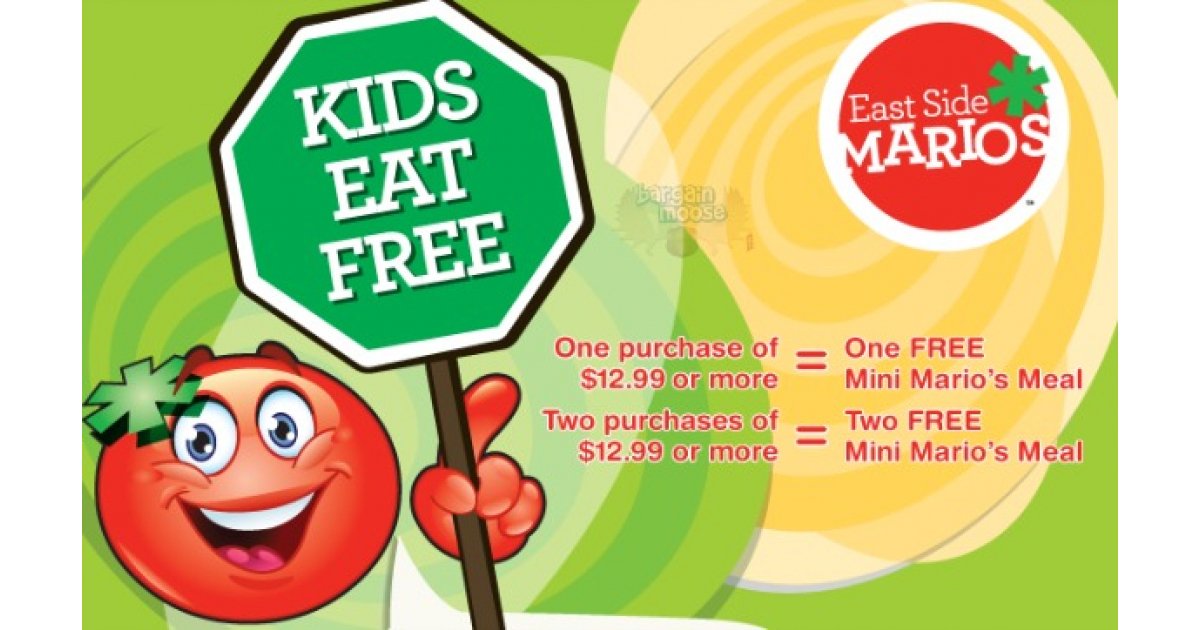 East Side Marios Kid's Eat Free for March Break