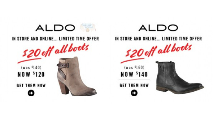 Aldo Shoes Canada: $20 Off All Boots 