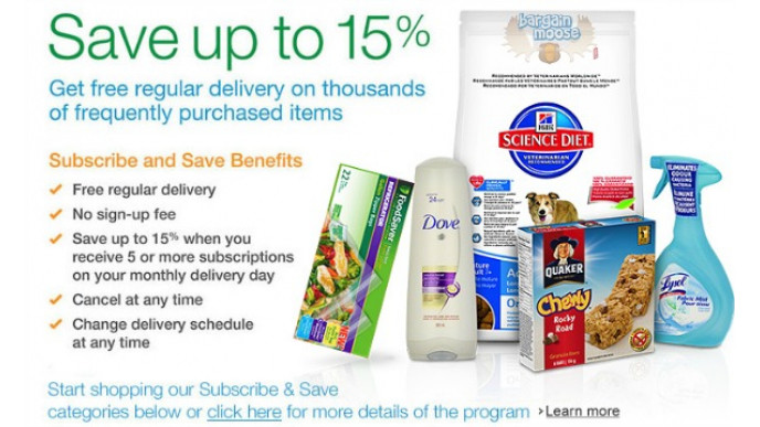 Amazon Canada: Subscribe & Save 15%