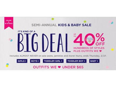 Gap Canada Semi-Annual Kids & Baby Sale: Up to 40% Off Select Styles