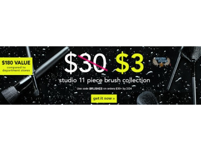E.L.F. Promo Code: 11 Piece Studio Brush Set for $3 on $30+
