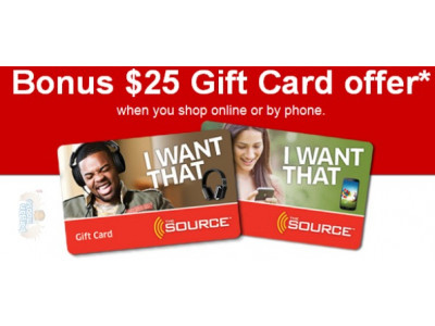 The Source Canada: Free $25 Gift Card With $150 Purchase