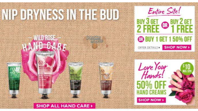 The Body Shop Canada: B3G2 Free, B2G1 Free or B1G1 50% Off 