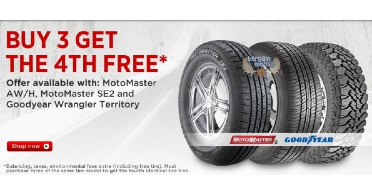 Canadian Tire Buy 3 Tires Get 1 Free