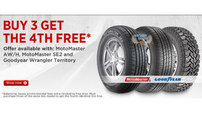 Canadian Tire: Buy 3 Tires Get 1 Free