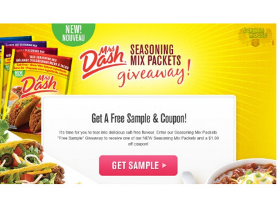 Canadian Freebie: Mrs. Dash Seasoning Mix Packets