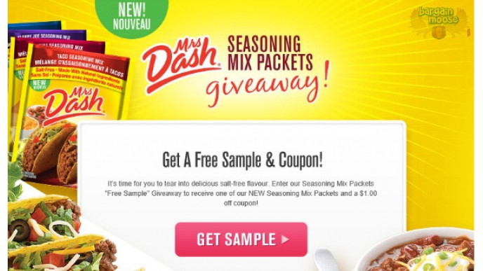 Canadian Freebie: Mrs. Dash Seasoning Mix Packets