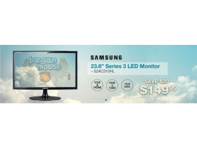 CanadaComputers: Samsung 24" Series 3 LED Monitor for only $150 (Save $30)