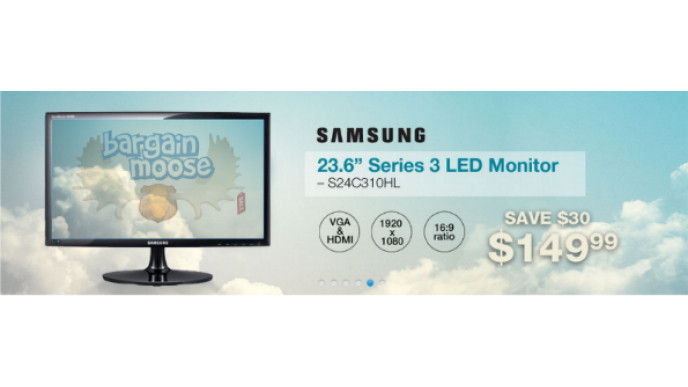 CanadaComputers: Samsung 24" Series 3 LED Monitor for only $150 (Save $30)