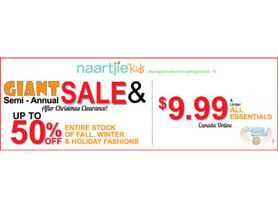 Naartjie Kids Canada: Giant Semi-Annual After Christmas Sale, Up To 50% Off