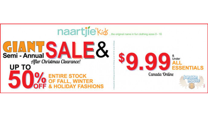 Naartjie Kids Canada: Giant Semi-Annual After Christmas Sale, Up To 50% Off