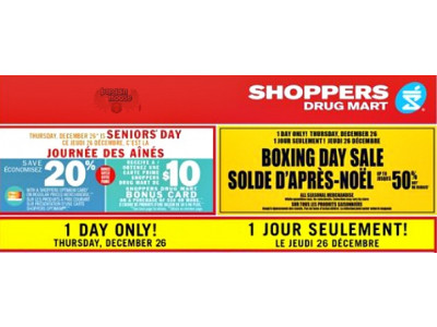 Shoppers Drug Mart Boxing Day Flyer & Deals