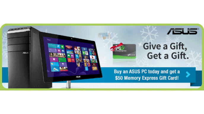 Memory Express: Get a $50 Gift Card when You Buy Select Asus PCs