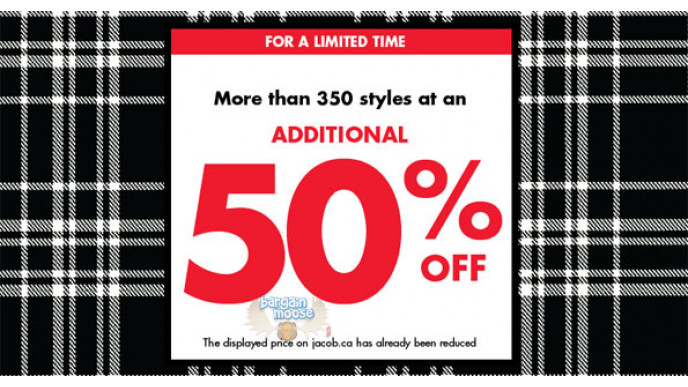 Jacob Canada: Extra 50% Off Sale Merchandise