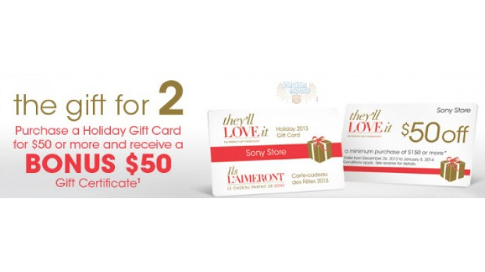 Sony Store Canada: Buy $50 Gift Card & Get $50 Off $150 Gift Card