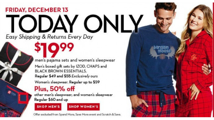 The Bay Canada: Men's & Women's Sleepwear Sets Only $20 (Was $60) (Expired)