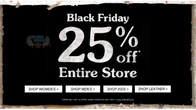 Roots Canada: Save 25% - 30% Cyber Weekend Deals