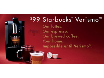 Starbucks Canada: Verismo 580 Just $99 (Was $149)