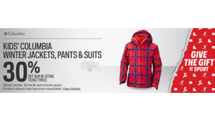 Sport Chek Canada: 30% Off Columbia Kid's Winter Wear