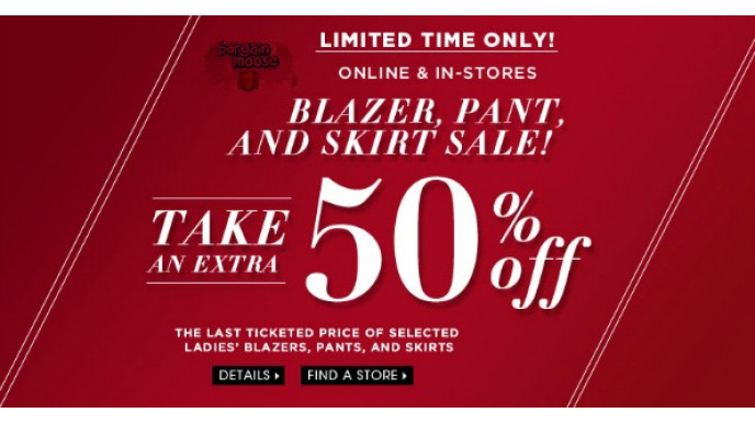 Le Chateau Canada: Extra 50% Off Ladies Suiting