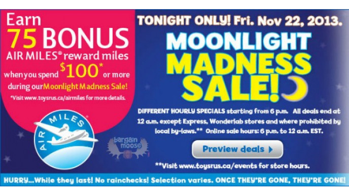 Toys R Us Canada: Moonlight Madness Tonight