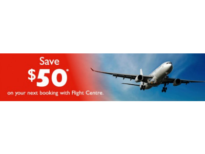 Flight Centre Canada: $50 Off Your Next Booking
