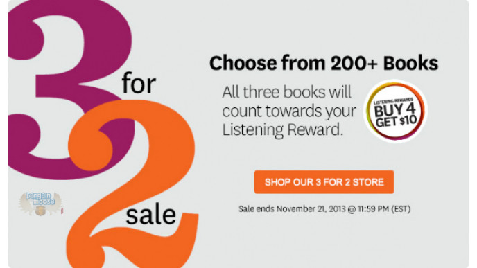 Audible: Buy Two Audiobooks and Get Three & Another Free Book for New Members