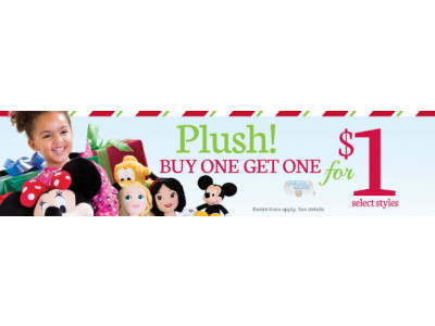 The Disney Store: Buy One Plush, Get Second for $1 (Online or in Store)