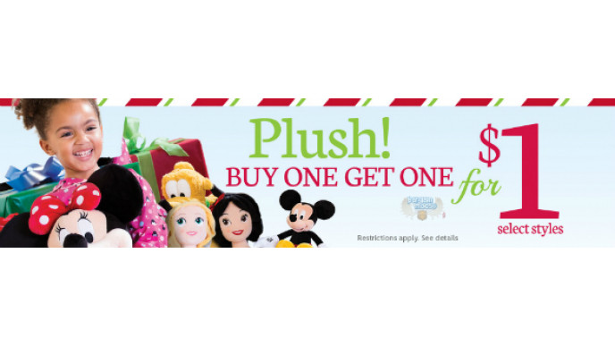 The Disney Store: Buy One Plush, Get Second for $1 (Online or in Store)