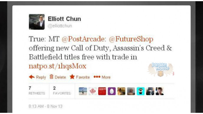 Future Shop Canada: Battlefield, Call of Duty Or Assassin's Creed Games Free With Any PS3/xBox 360/Wii U Game Trade-In