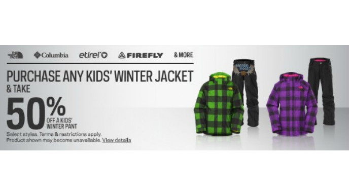 Sportchek Canada: Buy Any Kids Winter Coat & Get the Pant At 50% Off
