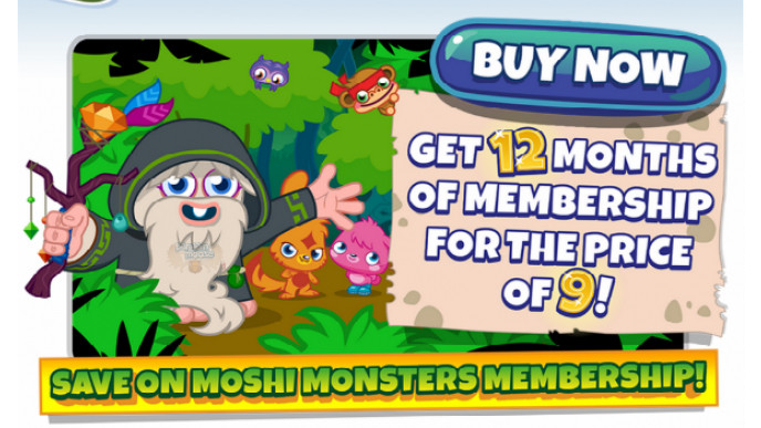 MoshiMonsters: 1 Year Membership For The Price Of 9 Months