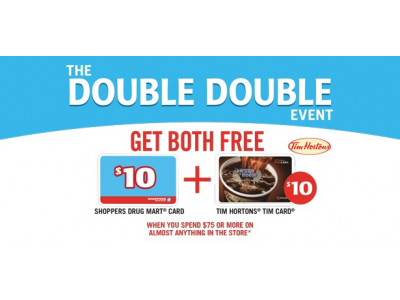 Shoppers Drug Mart Canada: $10 SDM Card & $10 Tim Hortons Card With $75+ Purchase