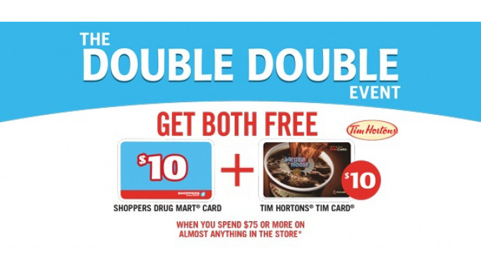 Shoppers Drug Mart Canada: $10 SDM Card & $10 Tim Hortons Card With $75+ Purchase