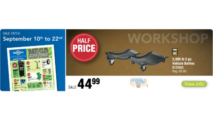 PrincessAuto Canada: 50% Off Pair Of Vehicle Dollies