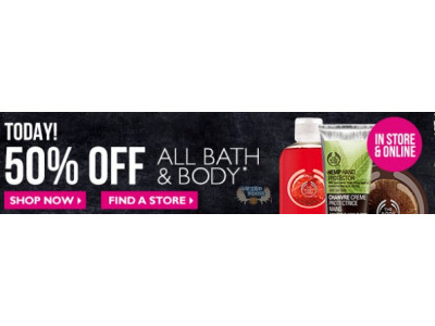 The Body Shop Canada: 50% off Bath & Body