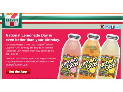 7-Eleven Canada: Free Lemon Daze Snapple Drink Today Only