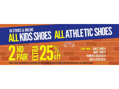 The Shoe Company Canada: 2nd Pair Of Kids & Athletic Shoes 25% Off